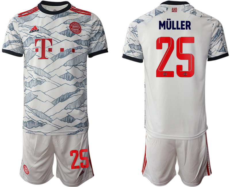 Men 2021-2022 Club Bayern Munich away white #25 Soccer Jersey->bayern munich jersey->Soccer Club Jersey